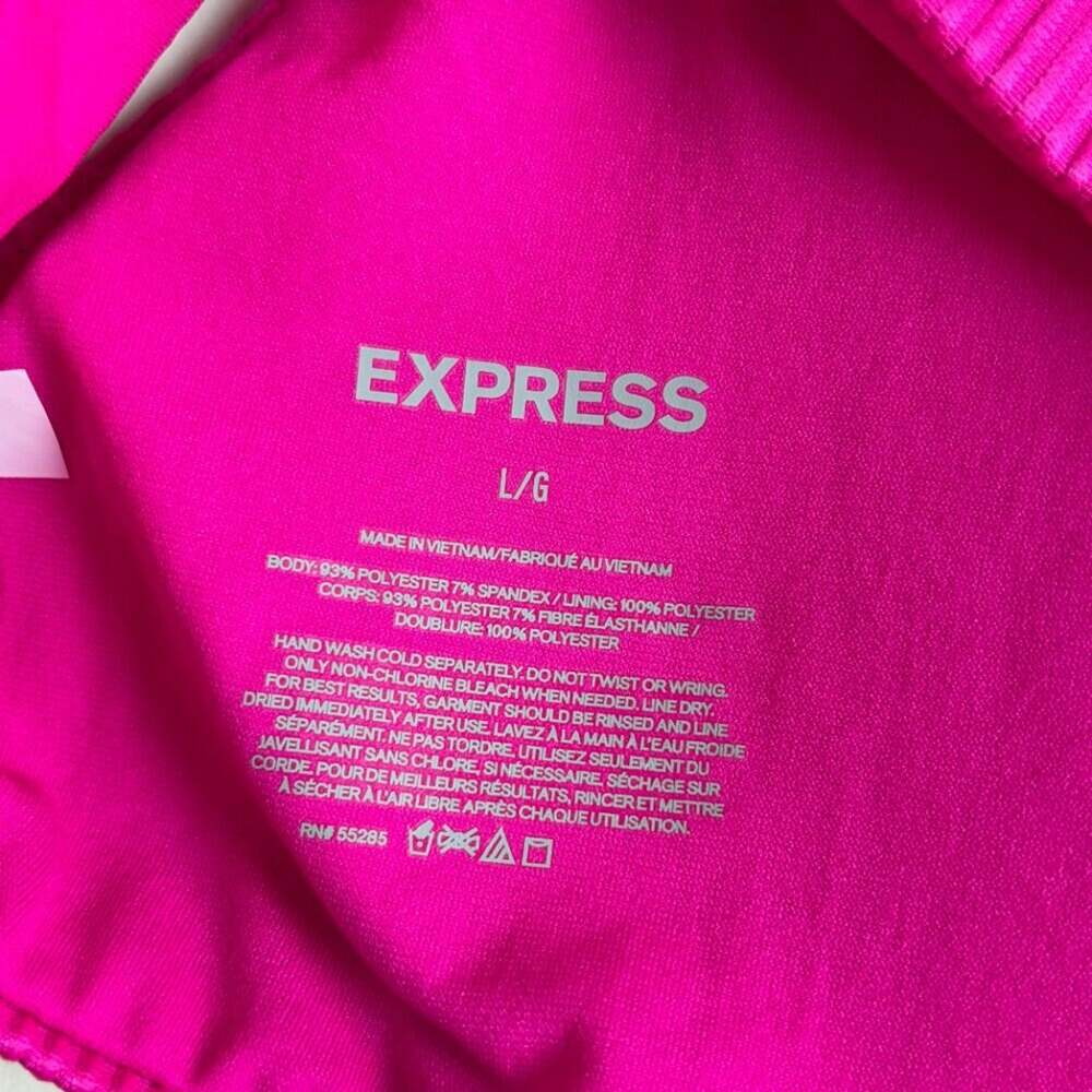 Express Ribbed Bikini Top (Hot Pink) - Large - Picture 3 of 5